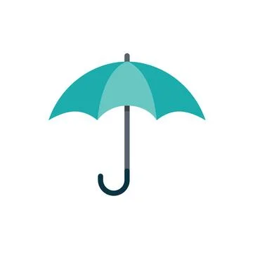 Umbrella vector flat icon. Umbrella design illustration autumn rain concept Stock Illustration