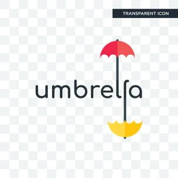 Umbrella vector icon isolated on transparent background, umbrella logo design Stock Illustration