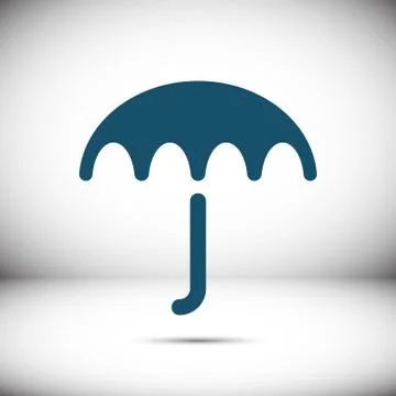 Umbrella vector icon. Rain protection symbol. Flat design style Иллюстрация