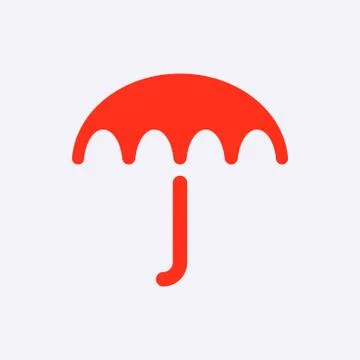Umbrella vector icon. Rain protection symbol. Flat design style Stockillustratie