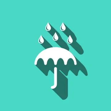 Umbrella vector icon. Rain protection symbol. Flat design style Stock Illustration