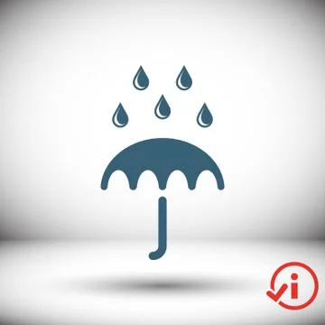 Umbrella vector icon. Rain protection symbol. Flat design style Stock Illustration