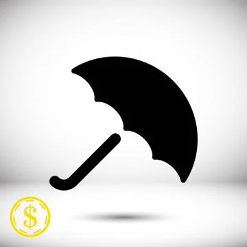 Umbrella vector icon. Rain protection symbol. Flat design style イラスト素材