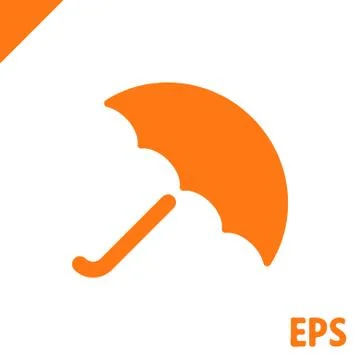 Umbrella vector icon. Rain protection symbol. Flat design style Stock Illustration