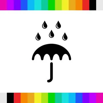 Umbrella vector icon. Rain protection symbol. Flat design style Stockillustratie