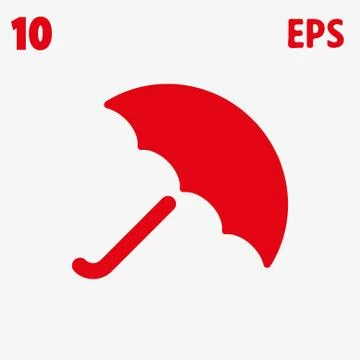Umbrella vector icon. Rain protection symbol. Flat design style Stock Illustration