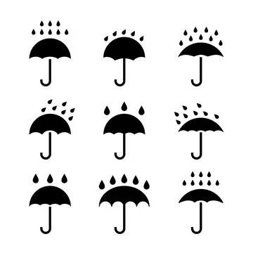 Umbrella vector icon. Rain protection umbrella water symbol. Rain safety sign Stock Illustration