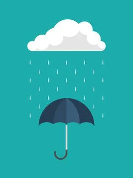 Umbrella vector icon. Rain protection umbrella water symbol. Rain safety sign Stock Illustration