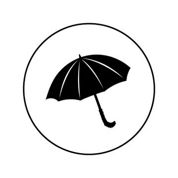 Umbrella - vector logo icon for web. black on white Stock Illustration