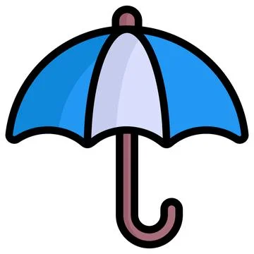 Umbrella vector outline colored icon. Modern colored outline symbols. Colle.. Ilustración de archivo