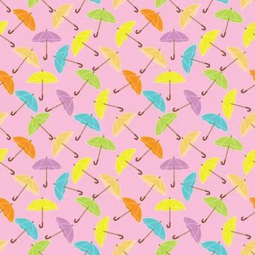 Umbrella vector seamless pattern design Stock Illustration