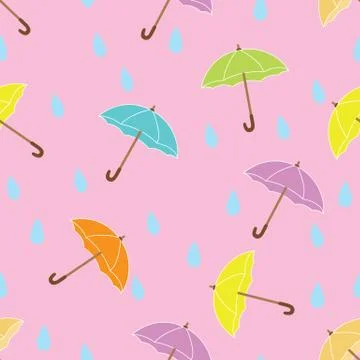 Umbrella vector seamless pattern design Stock Illustration