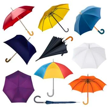 Umbrella vector umbrella-shaped rainy protection open and colorfull parasol Stock Illustration