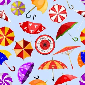 Umbrella vector umbrella-shaped rainy protection open or closed and parasol Stock Illustration