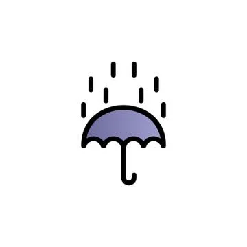 Umbrella, water color gradient vector icon Stock Illustration