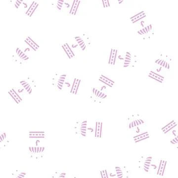 Umbrella waterproof layer glyph vector seamless pattern Stockillustratie