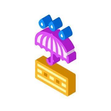 Umbrella waterproof layer isometric icon vector illustration Ilustración de archivo