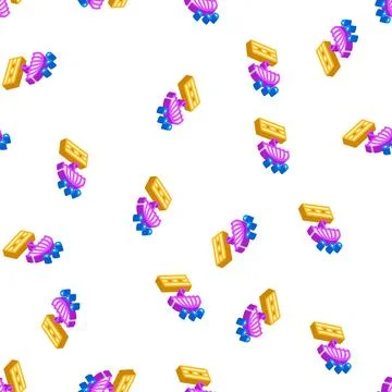 Umbrella waterproof layer isometric icon seamless pattern 库存插图