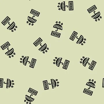 Umbrella waterproof layer line vector seamless pattern Stock Illustration