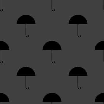 Umbrella web icon. flat design. Seamless gray pattern. Illustrazione stock