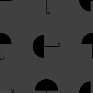 Umbrella web icon. flat design. Seamless gray pattern. Illustrazione stock