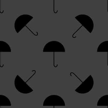 Umbrella web icon. flat design. Seamless gray pattern. 스톡 일러스트