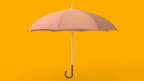 Umbrella with yellow background Illustrazione stock
