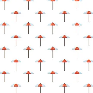 Umbrellas beach accessories pattern background Illustrazione stock