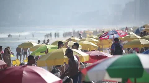 Umbrellas on the beach. Stockbeeldmateriaal 12358012