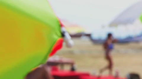 Umbrellas on the beach Stock Footage 59797783