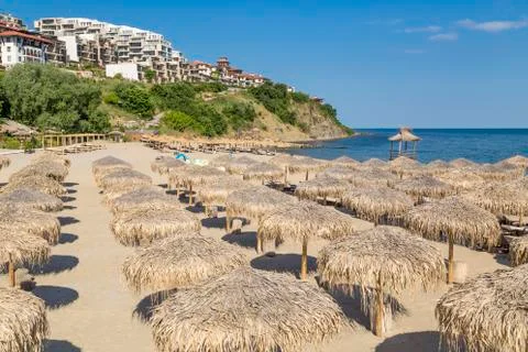 Umbrellas on the beach Stock-Fotos