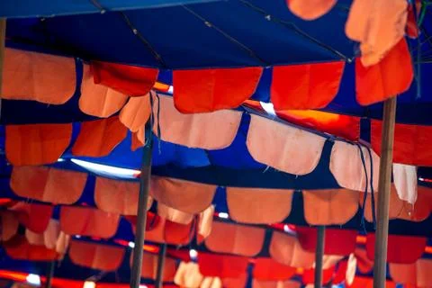 Umbrellas at the beach Stock Photos