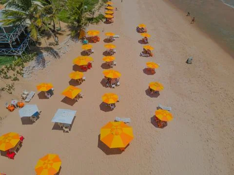 Umbrellas on the Beach Foto stock