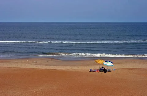 Umbrellas on the Beach Stock Photos