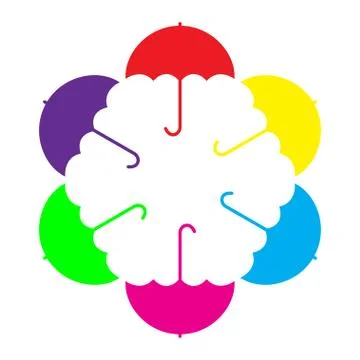 Umbrellas circle Stock Illustration