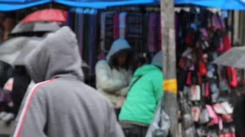 Umbrellas in downtown I Stock Footage 27145282