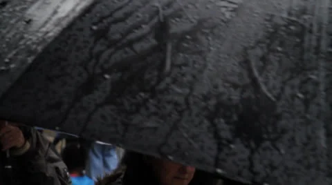 Umbrellas in downtown II Stock Footage 27145438