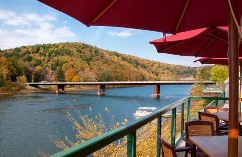 Umbrellas in the fall Stock Photos