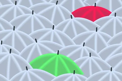 Umbrellas gray and colored Stock Illustration