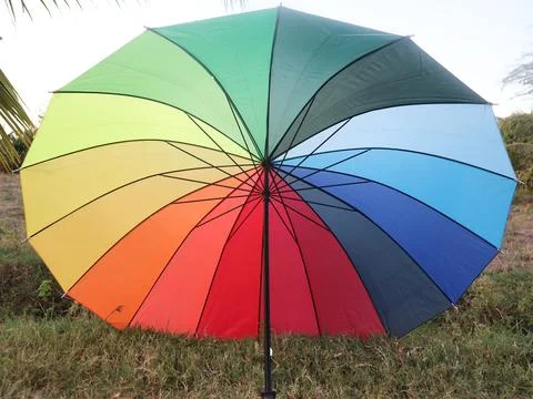 Umbrellas on the Ground Stock Photos