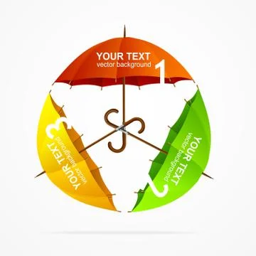 Umbrellas Infographics. Vector Illustrazione stock