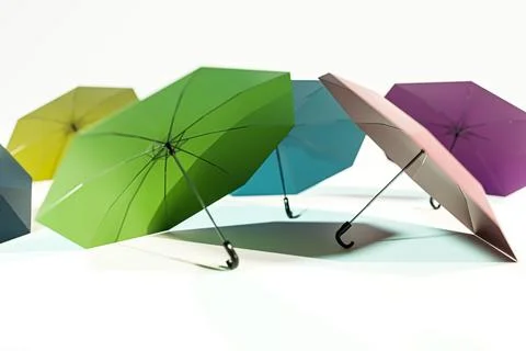 Umbrellas isolated on white background Stock Illustration
