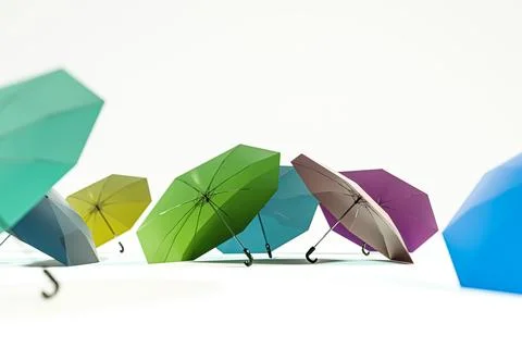 Umbrellas isolated on white background Stock Illustration