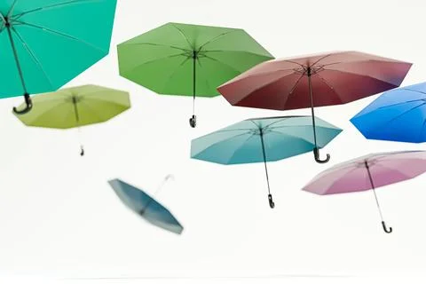 Umbrellas isolated on white background Stock Illustration