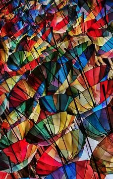 Umbrellas pattern Foto stock