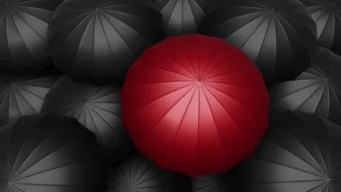 Umbrellas seamless looping UHD 3D animation Видео 109320383