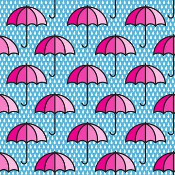 Umbrellas seamless pattern Stock Illustration