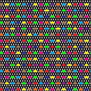 Umbrellas seamless pattern Stock Illustration