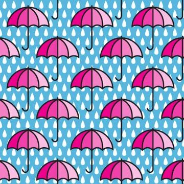 Umbrellas seamless pattern Stock Illustration