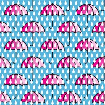 Umbrellas seamless pattern Stock Illustration